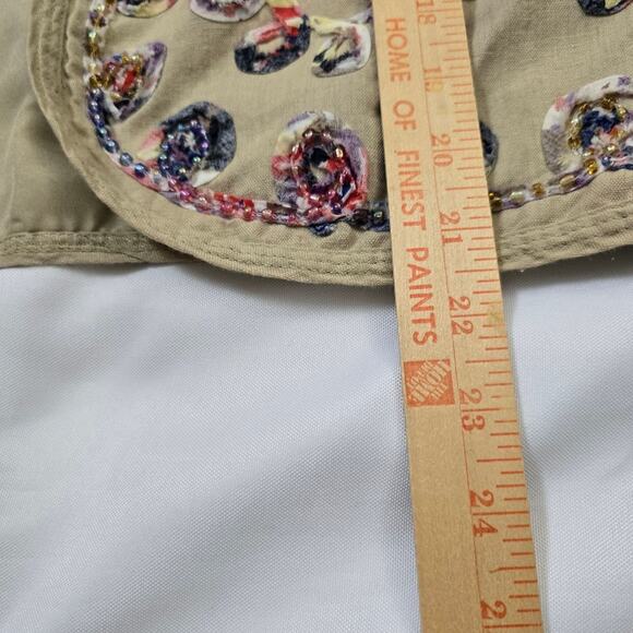 Multiplies Linen Blend MultiplesColor Jacket Open Front Boho Festival Career M - Picture 5 of 10